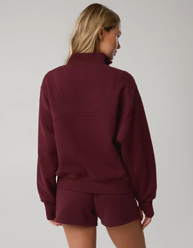 OFFLINE By Aerie Cloud Fleece Seamed Quarter Zip Sweatshirt