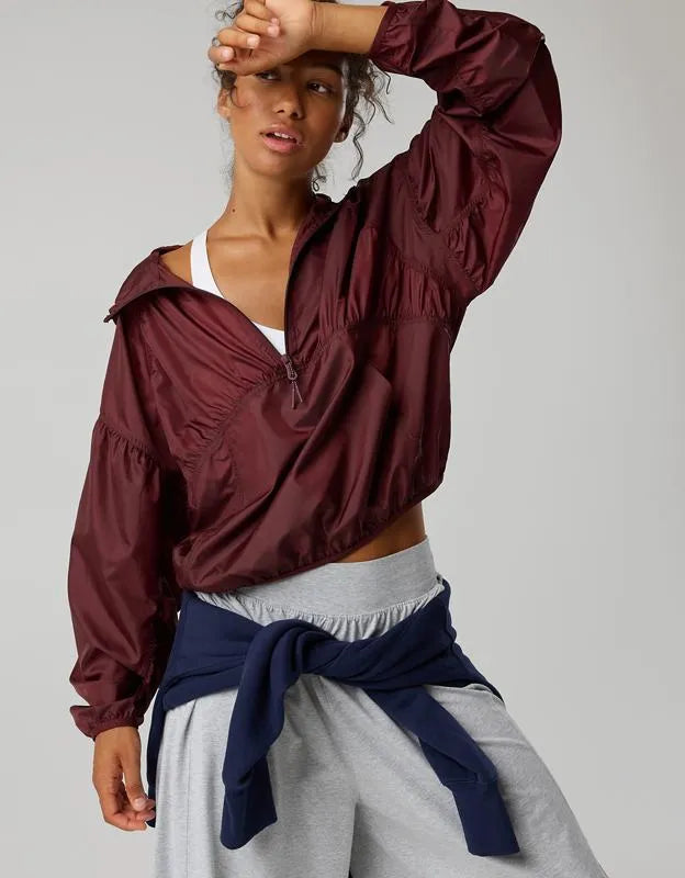 OFFLINE By Aerie Ruched Nylon Quarter Zip