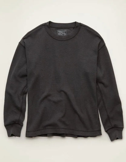 AE Boxy Fit Garment-Washed Thermal Shirt