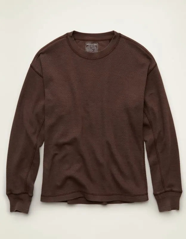 AE Boxy Fit Garment-Washed Thermal Shirt
