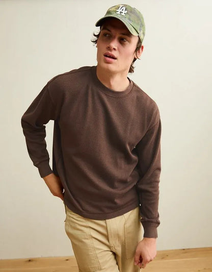 AE Boxy Fit Garment-Washed Thermal Shirt