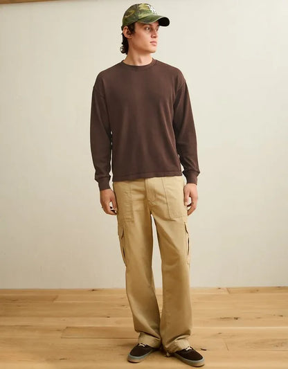 AE Boxy Fit Garment-Washed Thermal Shirt