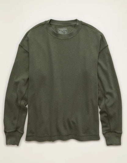 AE Boxy Fit Garment-Washed Thermal Shirt