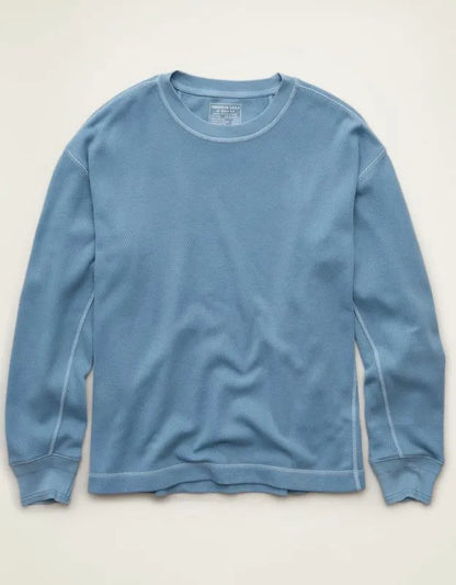 AE Boxy Fit Garment-Washed Thermal Shirt