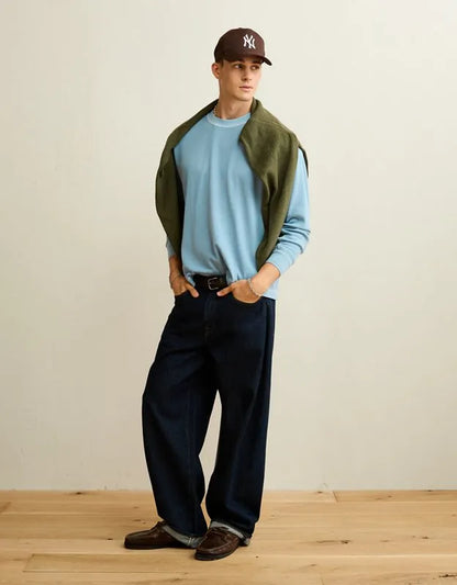 AE Boxy Fit Garment-Washed Thermal Shirt