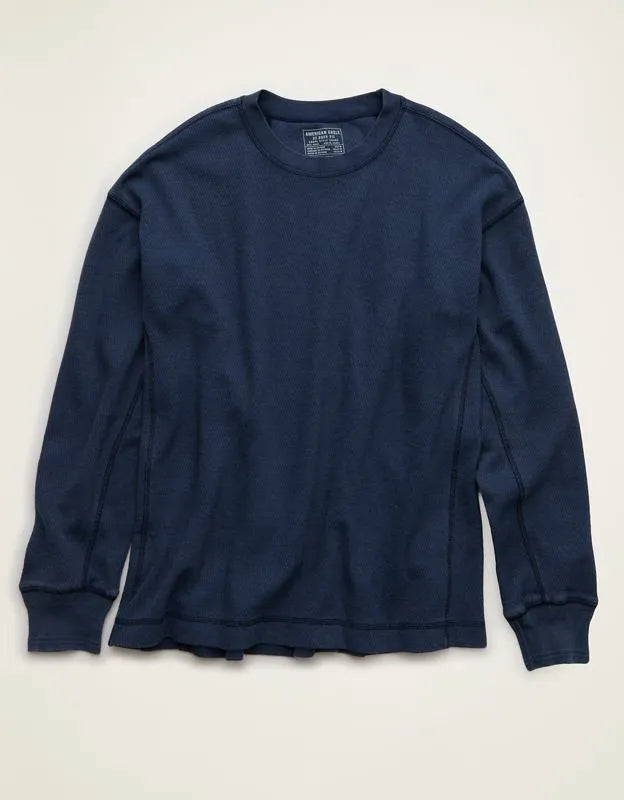 AE Boxy Fit Garment-Washed Thermal Shirt