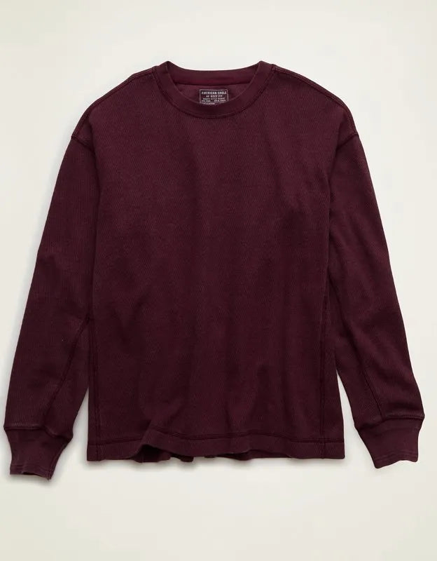 AE Boxy Fit Garment-Washed Thermal Shirt