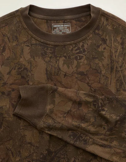 AE Boxy Fit Garment-Washed Thermal Shirt