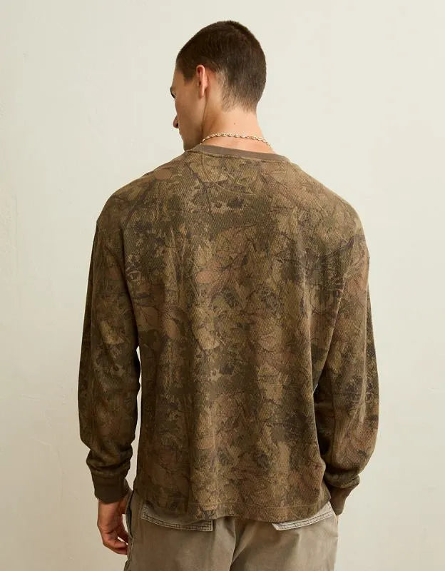 AE Boxy Fit Garment-Washed Thermal Shirt