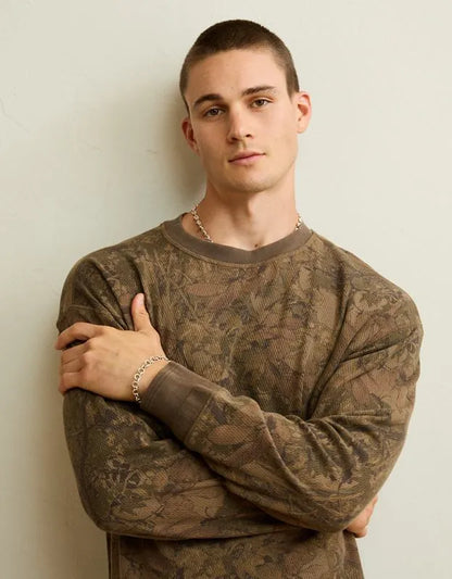 AE Boxy Fit Garment-Washed Thermal Shirt