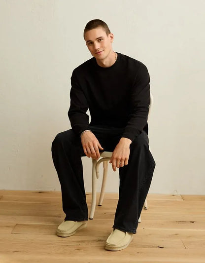 AE Boxy Fit Garment-Washed Thermal Shirt