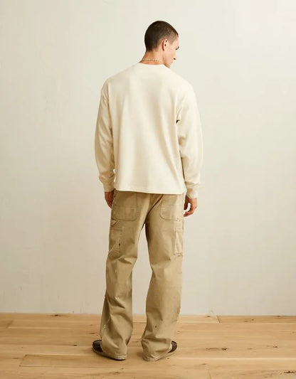 AE Boxy Fit Garment-Washed Thermal Shirt