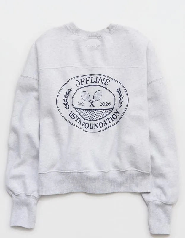 OFFLINE By Aerie x USTA Foundation Cloud Fleece Crewneck Sweatshirt