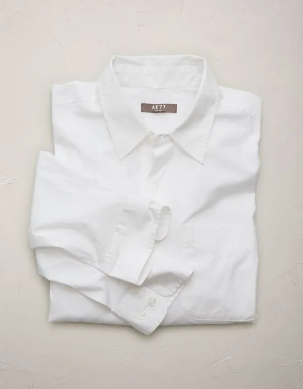 AE77 Premium Relaxed Striped Poplin Button-Up Shirt
