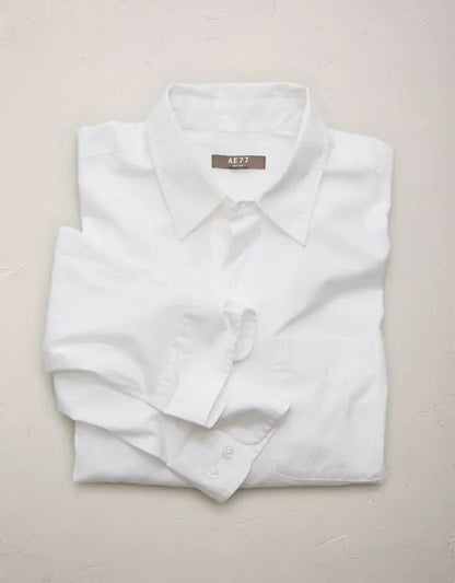 AE77 Premium Relaxed Striped Poplin Button-Up Shirt