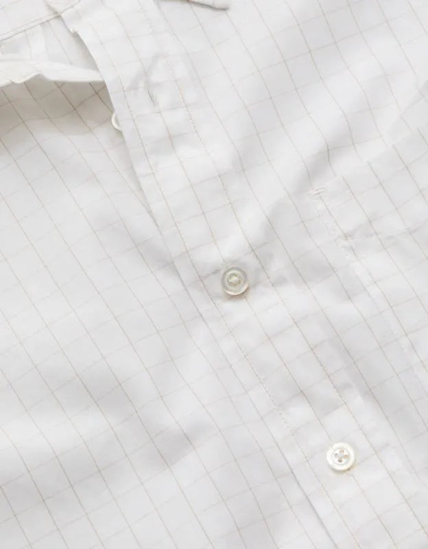 AE77 Premium Relaxed Striped Poplin Button-Up Shirt