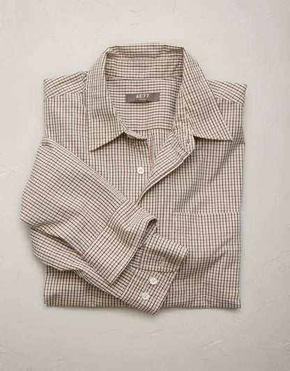 AE77 Premium Relaxed Striped Poplin Button-Up Shirt