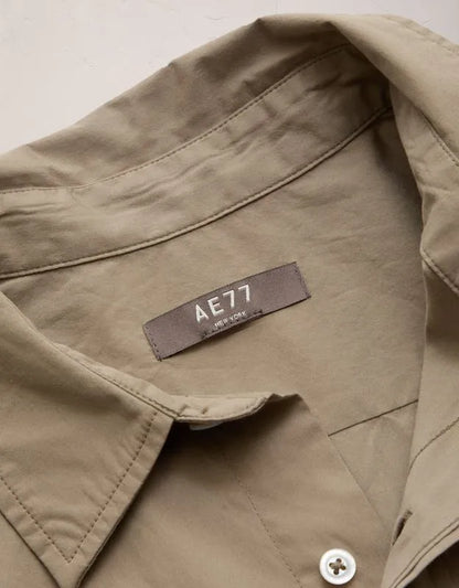 AE77 Premium Relaxed Striped Poplin Button-Up Shirt