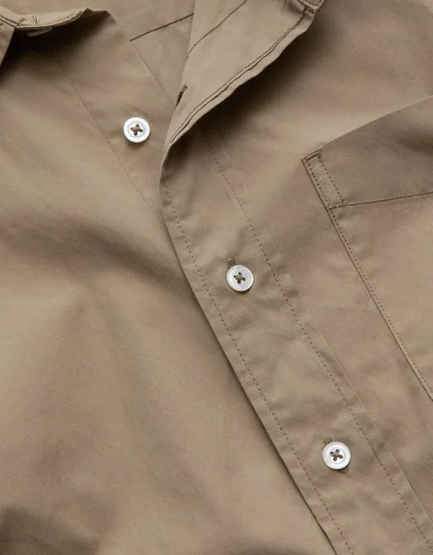 AE77 Premium Relaxed Striped Poplin Button-Up Shirt