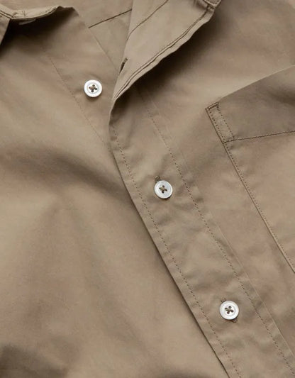 AE77 Premium Relaxed Striped Poplin Button-Up Shirt