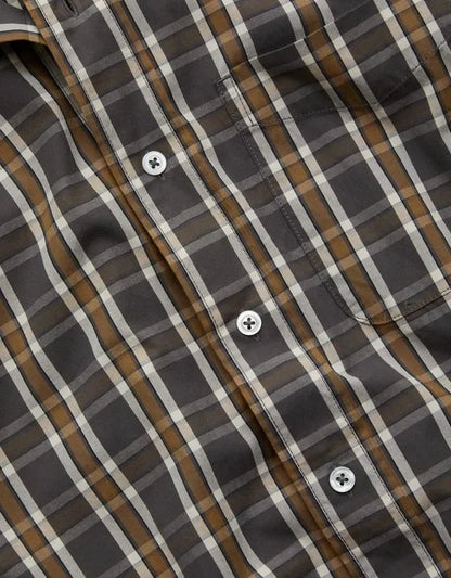 AE77 Premium Relaxed Striped Poplin Button-Up Shirt