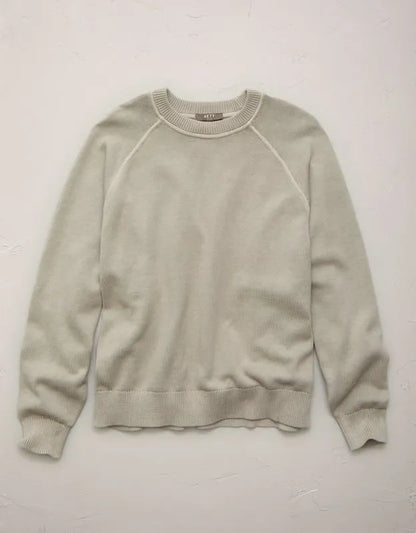 AE77 Garment-Washed Raglan Sweater