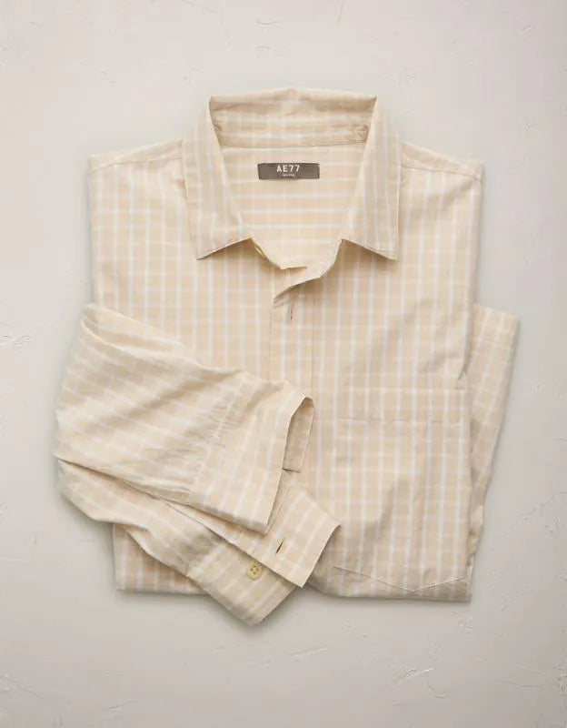 AE77 Poplin Military Button-Up Shirt