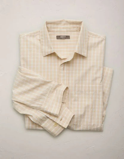 AE77 Poplin Military Button-Up Shirt