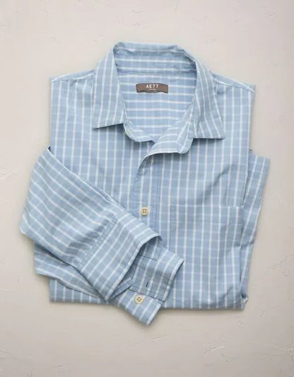 AE77 Poplin Military Button-Up Shirt
