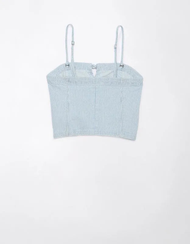 AE Cropped Railroad Denim Top