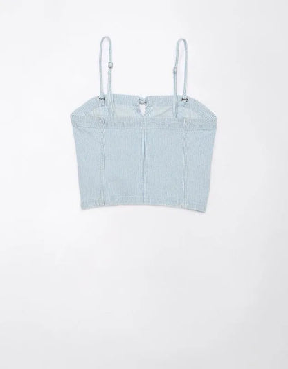 AE Cropped Railroad Denim Top