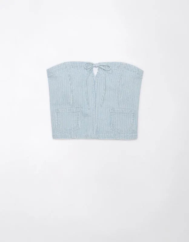 AE Cropped Railroad Denim Top