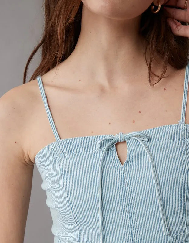 AE Cropped Railroad Denim Top