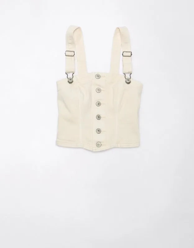 AE Cropped Denim Tank Top