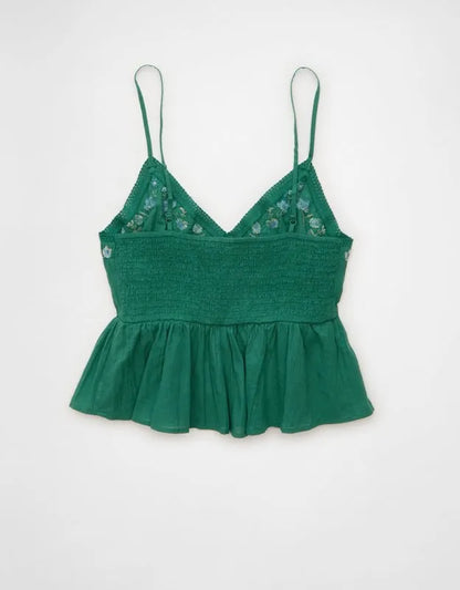 AE Embroidered V-Neck Babydoll Cami