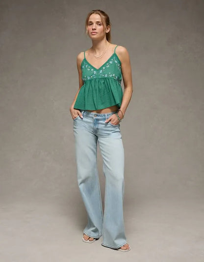 AE Embroidered V-Neck Babydoll Cami