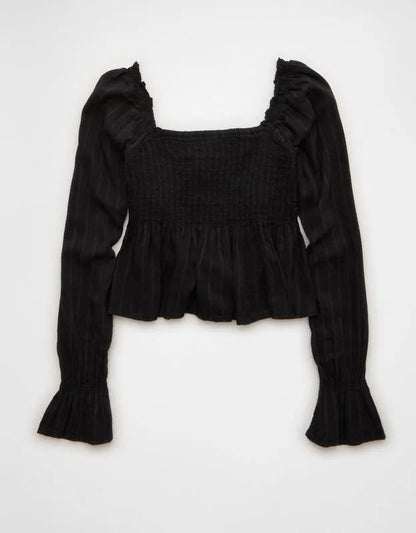 AE Long Sleeve Babydoll Blouse
