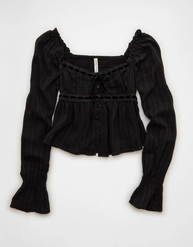 AE Long Sleeve Babydoll Blouse