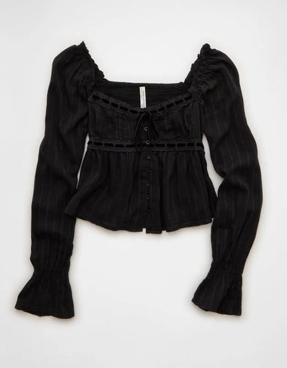 AE Long Sleeve Babydoll Blouse