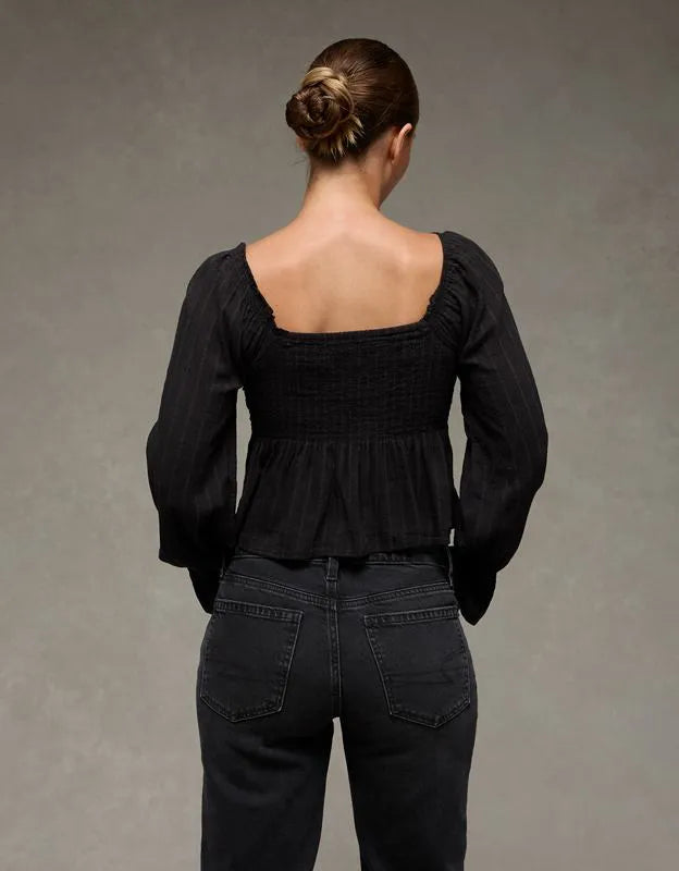 AE Long Sleeve Babydoll Blouse