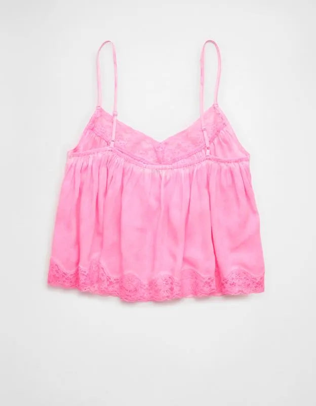 AE Cropped Lace-Trim Cami
