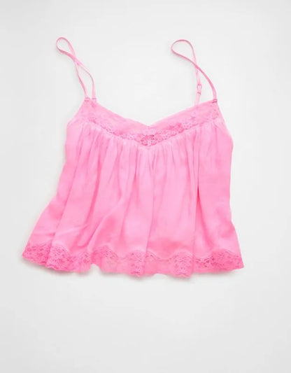 AE Cropped Lace-Trim Cami