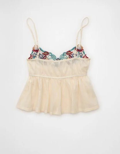 AE Embroidered V-Neck Babydoll Cami
