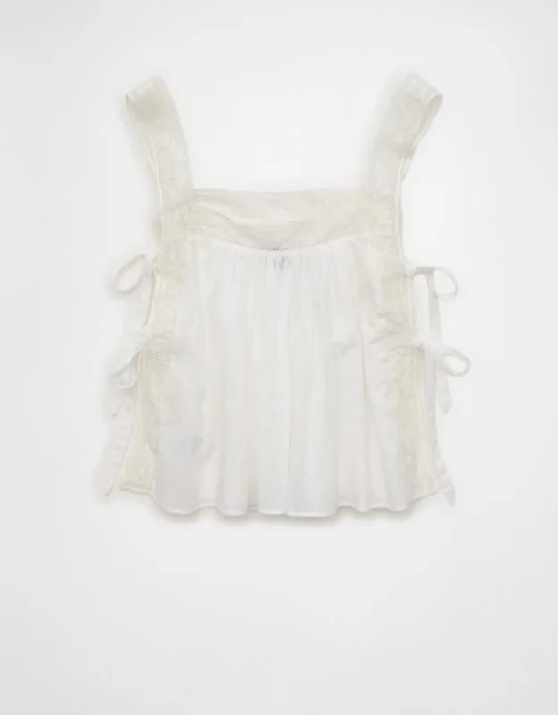 AE Side-Tie Lace Trim Cami