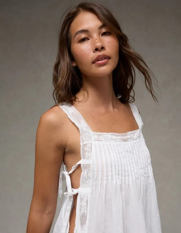 AE Side-Tie Lace Trim Cami
