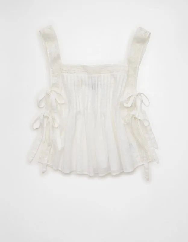 AE Side-Tie Lace Trim Cami