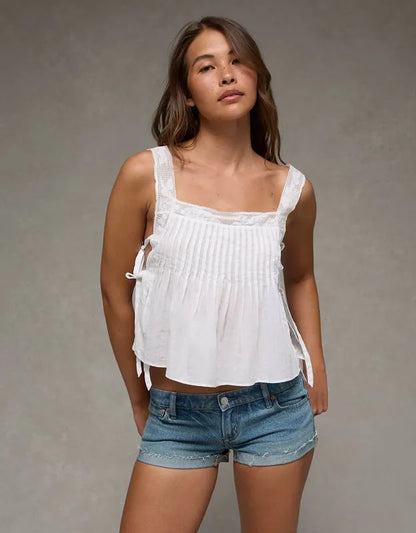 AE Side-Tie Lace Trim Cami