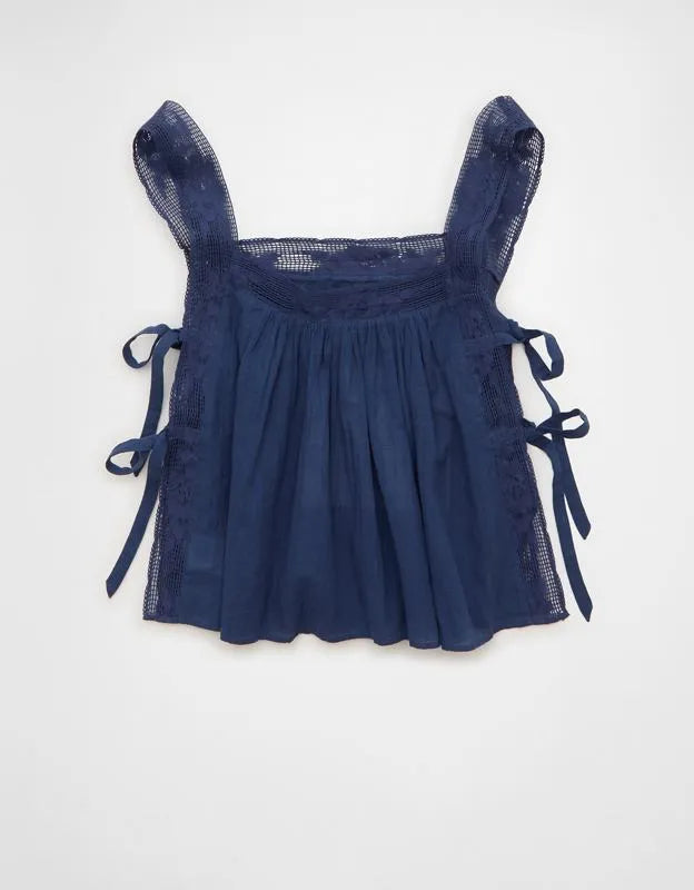 AE Side-Tie Lace Trim Cami
