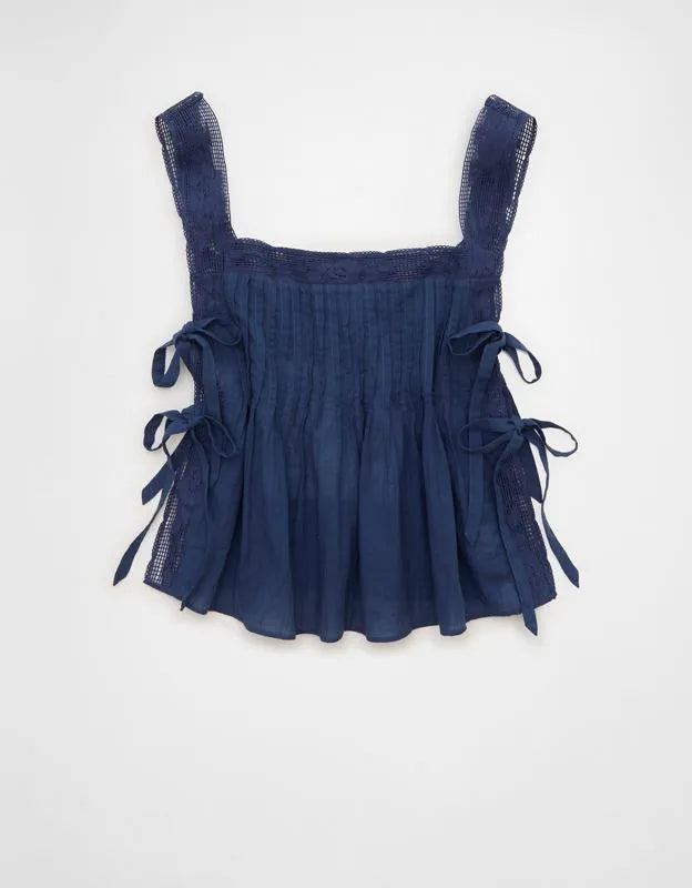 AE Side-Tie Lace Trim Cami