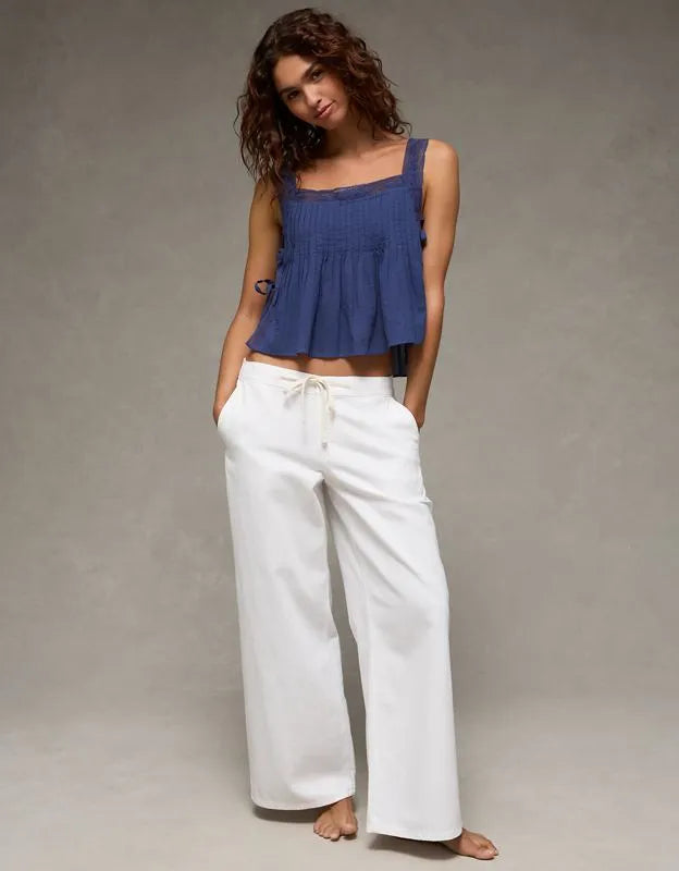 AE Side-Tie Lace Trim Cami